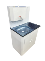 Рукомойник "Дуэт 2-х дверный" металл. 500х800 белый (без ЭВН-20л, мойка НЕРЖ.лев/прав, кран металл.)