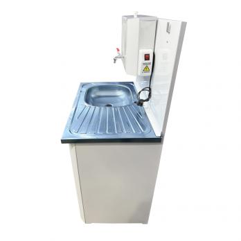 Рукомойник "Дуэт 2-х дверный" металл. 500х800 белый (с ЭВН-20л,мойка НЕРЖ.лев/прав, кран металл.)