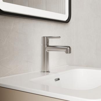 Смеситель для раковины 26к IDDIS AIGBC00i01 "Aiger" литой, п/шпильку ХРОМ матовый