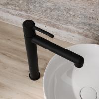 Смеситель для раковины 26к IDDIS AIGBL01i01 "Aiger" высокий, литой, п/гайку ЧЕРНЫЙ матовый