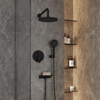 Душевая система 35к Milardo RORBL02M67 "Rora" лейка "Тропический душ" встраиваемая ЧЕРНЫЙ матовый