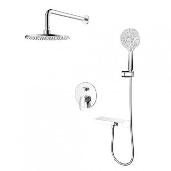 Душевая система 35к Milardo RORSB02M67 "Rora" лейка "Тропический душ" встраиваемая ХРОМ