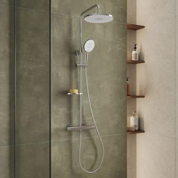 Душевая система термостат Milardo ILSSBTHM89 "Ideal Spa" лейка "Тропический душ" ХРОМ