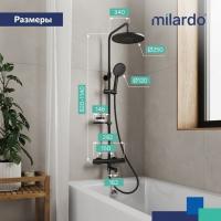 Душевая система термостат Milardo ILSBLTHM06 "Ideal Spa" лейка "Тропический душ"  ЧЕРНЫЙ матовый