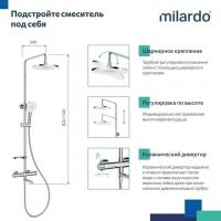 Душевая система термостат Milardo ILSSBTHM06 "Ideal Spa" лейка "Тропический душ" ХРОМ