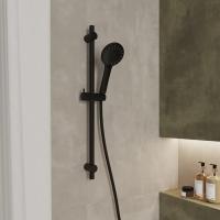 Лейка для душа Milardo ILS5FBRM18 "Ideal Spa" D111мм, 5 режимов, ЧЕРНЫЙ матовый, коробка