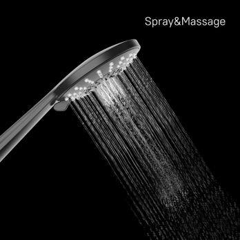 Лейка для душа Milardo ILS5FBRM18 "Ideal Spa" D111мм, 5 режимов, ЧЕРНЫЙ матовый, коробка