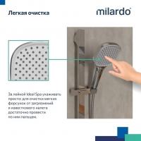 Лейка для душа Milardo ILS3FC0M18 "Ideal Spa" квадрат 120*120, 3 режима, ХРОМ, коробка