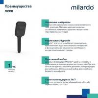 Лейка для душа Milardo ILS1FBSM18 "Ideal Spa" квадрат, 1 режим, ЧЕРНЫЙ матовый, коробка