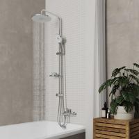 Душевой гарнитур Milardo ILSSB3FM76 "Ideal Spa" 819-1139мм, Тропич. душ,лейка д/душа, мыльница,ХРОМ