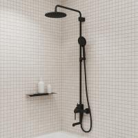 Душевая система 35к IDDIS AIGBL3Fi06 "Aiger" лейка "Тропический душ" ЧЕРНЫЙ матовый