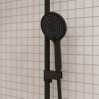 Душевая система 35к IDDIS AIGBL3Fi06 "Aiger" лейка "Тропический душ" ЧЕРНЫЙ матовый