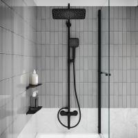Душевая система 35к IDDIS PARBL3Fi06 "Parker" лейка "Тропический душ" ЧЕРНЫЙ матовый
