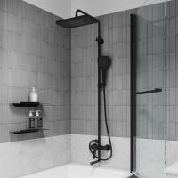 Душевая система 35к IDDIS PARBL3Fi06 "Parker" лейка "Тропический душ" ЧЕРНЫЙ матовый