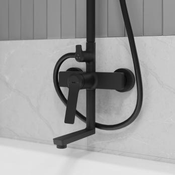 Душевая система 35к IDDIS PARBL3Fi06 "Parker" лейка "Тропический душ" ЧЕРНЫЙ матовый