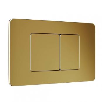 Кнопка смыва WAVE SS05 универсальная, ЗОЛОТО, прямоугольная, НЕРЖ