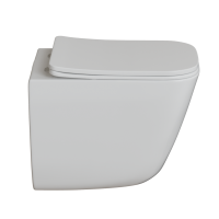 Унитаз подвесной безободковый WAVE STRONG Tornado3.0, сид. дюропласт, м/л, быстр, БЕЛЫЙ глянец (L)