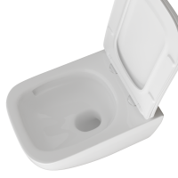 Унитаз подвесной безободковый WAVE STRONG Tornado3.0, сид. дюропласт, м/л, быстр, БЕЛЫЙ глянец (L)