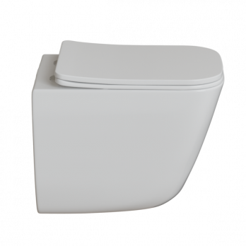 Унитаз подвесной безободковый WAVE STRONG Tornado3.0, сид. дюропласт, м/л, быстр, БЕЛЫЙ глянец (L)