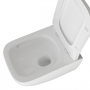 Унитаз подвесной безободковый WAVE STRONG Tornado3.0, сид. дюропласт, м/л, быстр, БЕЛЫЙ глянец (L)