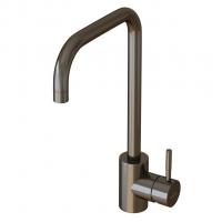 Смеситель для кухни 35k MIXLINE MLSS-0301BL трубчатый излив, п/гайку ЧЕРНЫЙ ГРАФИТ