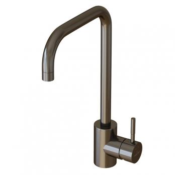 Смеситель для кухни 35k MIXLINE MLSS-0301BL трубчатый излив, п/гайку ЧЕРНЫЙ ГРАФИТ