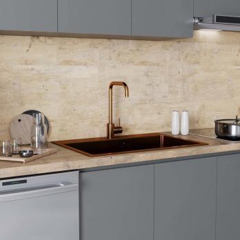 Смеситель для кухни 35k MIXLINE MLSS-0301BR трубчатый излив, п/гайку БРОНЗА