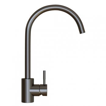 Смеситель для кухни 35k MIXLINE MLSS-0303BL трубчатый излив, п/гайку ЧЕРНЫЙ ГРАФИТ