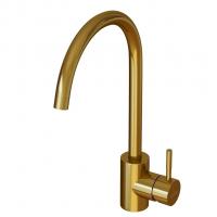 Смеситель для кухни 35k MIXLINE MLSS-0303G трубчатый излив, п/гайку ЗОЛОТО