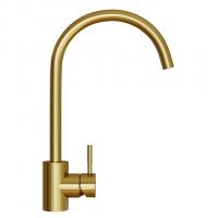 Смеситель для кухни 35k MIXLINE MLSS-0303G трубчатый излив, п/гайку ЗОЛОТО