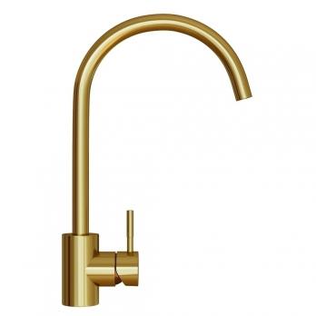 Смеситель для кухни 35k MIXLINE MLSS-0303G трубчатый излив, п/гайку ЗОЛОТО