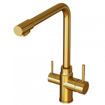 Смеситель для кухни 35k MIXLINE MLSS-0320G подкл.к фильтру, п/гайку ЗОЛОТО