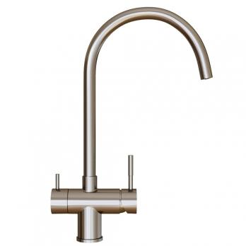 Смеситель для кухни 35k MIXLINE MLSS-0326 трубчатый излив, подкл.к фильтру, п/гайку САТИН