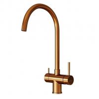 Смеситель для кухни 35k MIXLINE MLSS-0326BR трубчатый излив, подкл.к фильтру, п/гайку БРОНЗА