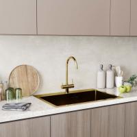 Смеситель для кухни 35k MIXLINE MLSS-0326G трубчатый излив, подкл.к фильтру, п/гайку ЗОЛОТО