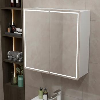Зеркальный шкаф "ВЕКТОР" 800*800 (ШВ) универсальный, бесконтактный сенсор, светодиодная подсветка