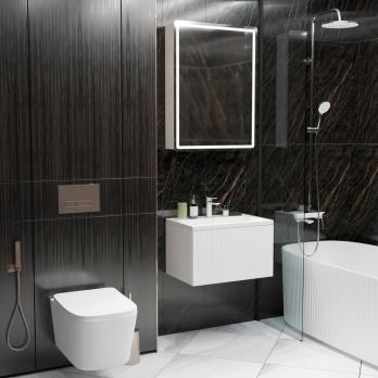 Тумба д/ванной "ВЕКТОР-60" подвесная "push-to-open" под раковину Марго-60 (MIXLINE) (ПВХ)