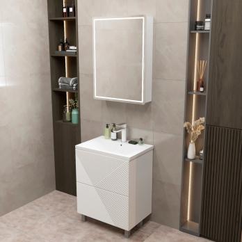 Тумба д/ванной "ВЕКТОР-65" "push-to-open" под раковину Нелли-65 (MIXLINE) (ПВХ)