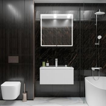 Тумба д/ванной "ВЕКТОР-80" подвесная "push-to-open" под раковину Марго-80 (MIXLINE) (ПВХ)