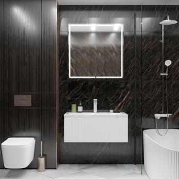 Тумба д/ванной "ВЕКТОР-90" подвесная "push-to-open" под раковину Марго-90 (MIXLINE) (ПВХ)