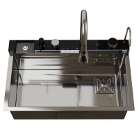 Мойка настол.монтаж 75х46 (3,0) вып 3 1/2  MIXLINE PRO 21,5см V2.0 (сатин) сиф+доз+смес+кол+д/р+о/с