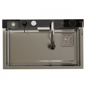 Мойка настол.монтаж 75х46 (3,0) вып 3 1/2  MIXLINE PRO 21,5см V2.0 (сатин) сиф+доз+смес+кол+д/р+о/с