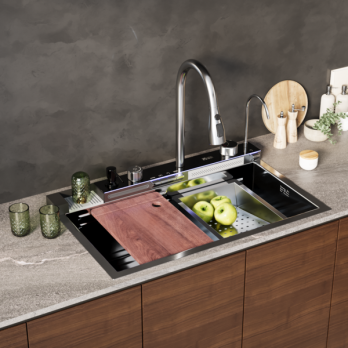 Мойка настол.монтаж 75х46 (3,0) вып 3 1/2  MIXLINE PRO 21,5см V2.0 (сатин) сиф+доз+смес+кол+д/р+о/с