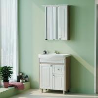 Зеркальный шкаф "ВЕРСАЛЬ-55" белое дерево левый  с подсветкой(ПВХ)