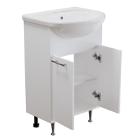 Тумба д/ванной "АлАн-55" белый 2 створки  под раковину Уют-55 (Rosa) (ЛДСП)