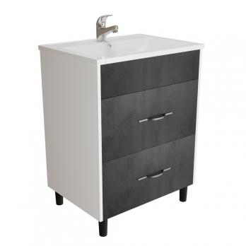 Тумба д/ванной "Сура-60"  под раковину МАРГО-60 (MIXLINE) (ПВХ)