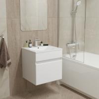 Тумба д/ванной "БРИКС-50" подвесная под раковину "Breeze 50" мебельный (Sanita Luxe) (ПВХ)