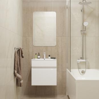 Тумба д/ванной "БРИКС-50" подвесная под раковину "Breeze 50" мебельный (Sanita Luxe) (ПВХ)