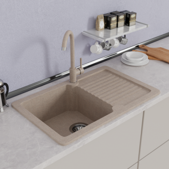 Мойка ML-GMS24 СТАНДАРТ с крылом , песочный (302), 765*490*200мм