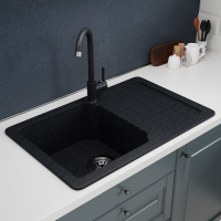 Мойка ML-GMS24 СТАНДАРТ с крылом, черный (308), 765*490*200мм